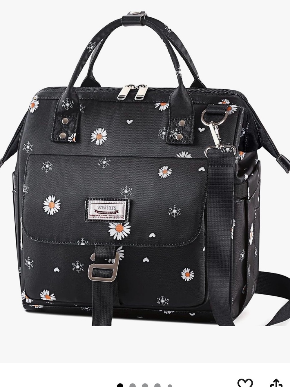 Weitars black daisy lunch bag.